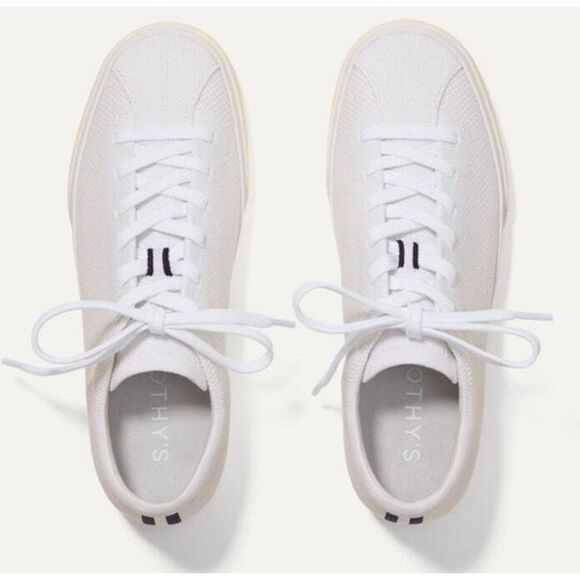 Rothy's The Lace Up Sneaker Soft Flexible Upper Bright White Size 8 - Picture 2 of 11